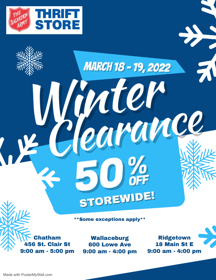 Winter Clearance Sale TS March 2022